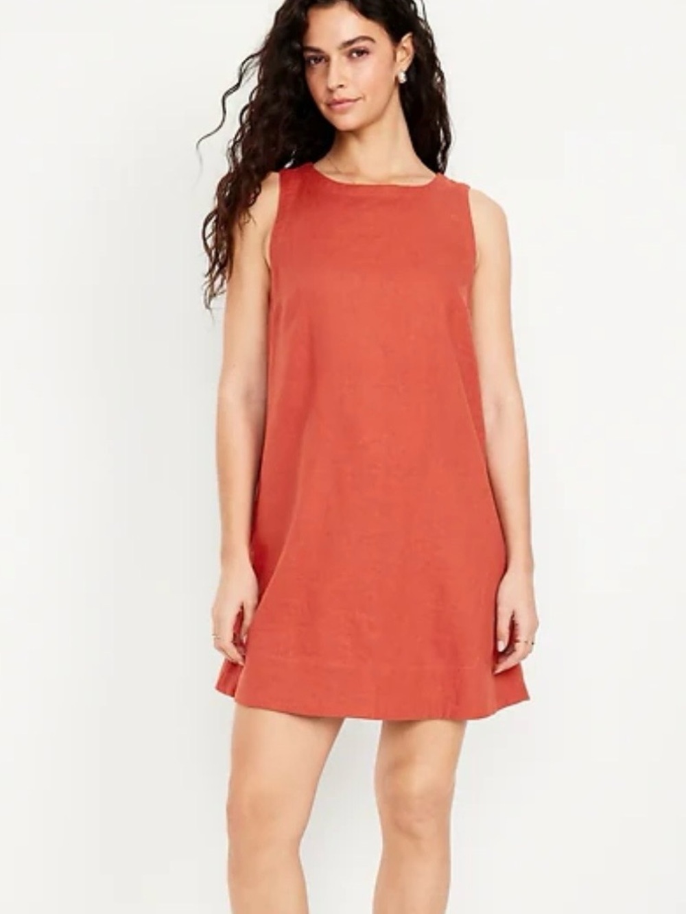 Old Navy Sleeveless Midi Dress in Rust Orange